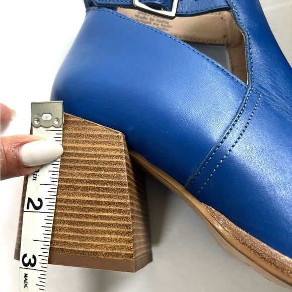 Free People Brady Buckle Blue Leather Ankle Boots - Picture 8 of 10